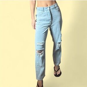 PacSun Distressed High Rise Straight Jeans